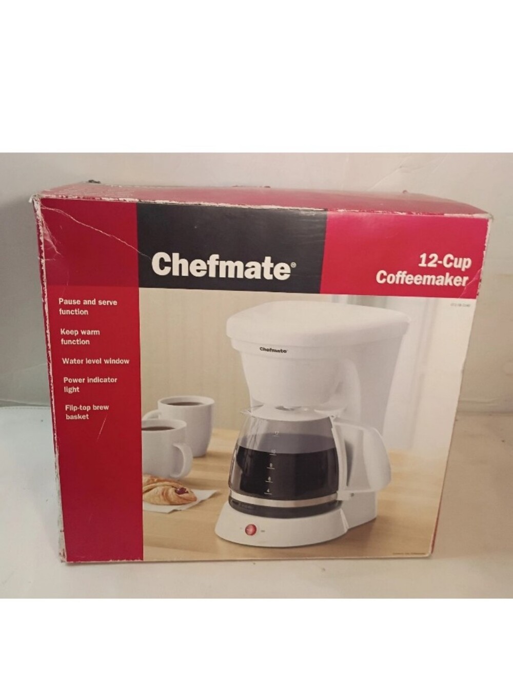 Chefmate 12-Cup Coffeemaker 2009 Target  072080180 White NOB + Filters